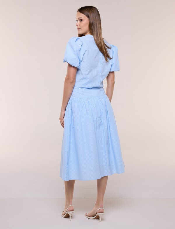 Falda Amplia Midi CELESTE