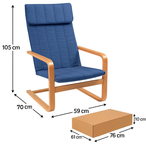 Sillón Individual Flex Azul de Diseño Nórdico con Estructura de Madera – Ideal para Living, Dormitorio u Oficina Sillón Individual Flex Azul de Diseño Nórdico con Estructura de Madera – Ideal para Living, Dormitorio u Oficina