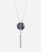 Collares Largos Collar Con Dije Ovalado - Plateado Rodio