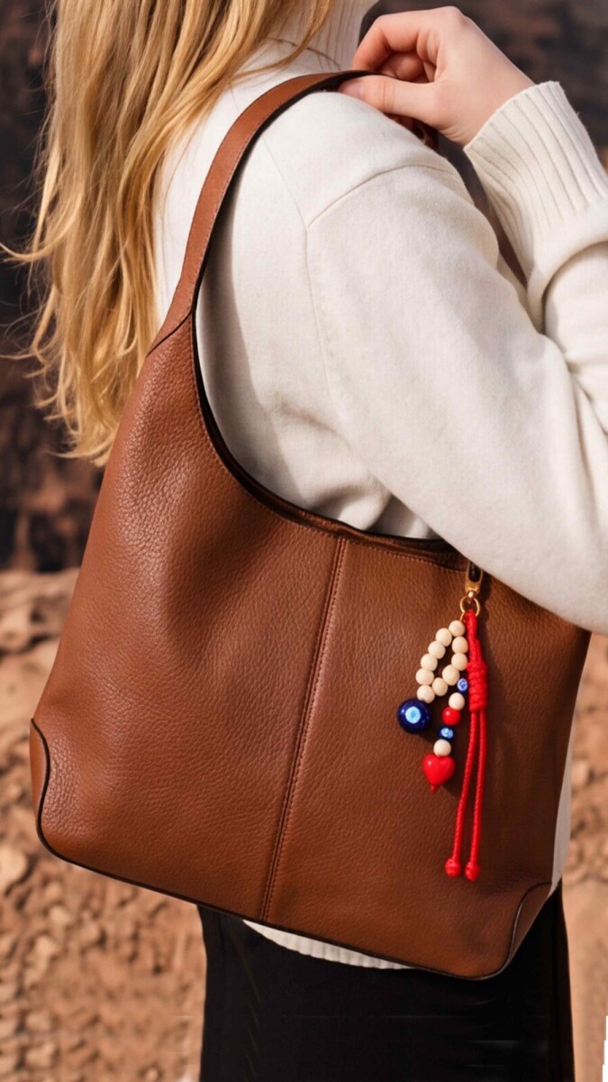 CARTERA ELIZABETH CON LLAVERO DE REGALO - WISHES HABANO 