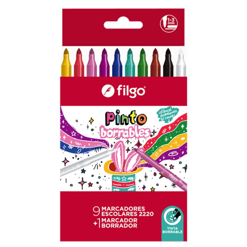 Filgo marcador pinto 2220 - estuche 10 borrable Unica