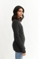 Sweater media polera GRIS OSCURO