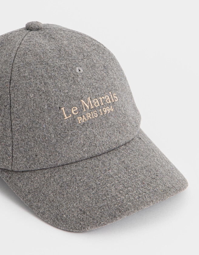 Caps Denim Gorra Bordada Gris Melange - Gris Melange