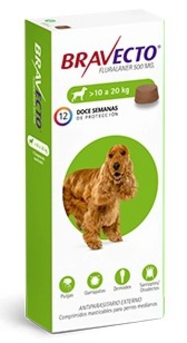 BRAVECTO TRIMESTRAL 10 A 20 KG 