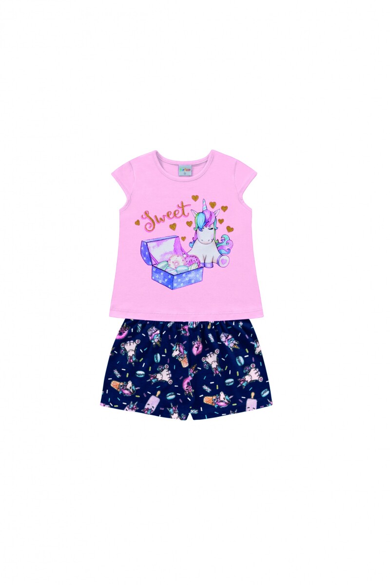 Conjunto para niñas (blusa y shorts) ROSA