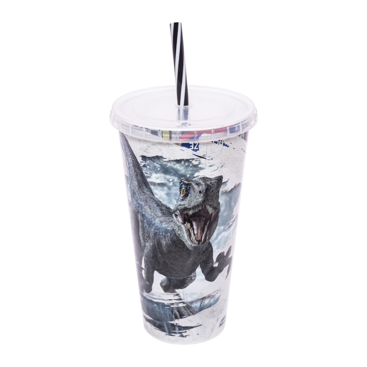 Vaso Plástico con Pajita Jurassic World 700ml Oficial 