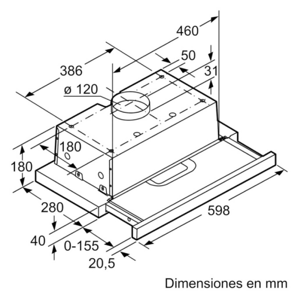 Campana telescópica Bosch DFT63AC50 60cm acero inoxidable