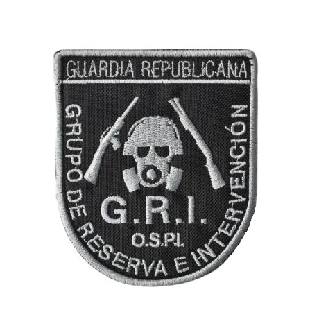 Parche bordado GRI - Grupo de Reserva e Intervención. Guardia Republicana Negro