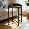 Mesa auxiliar con bandeja Lumax Metálica Redonda Stoke Negro