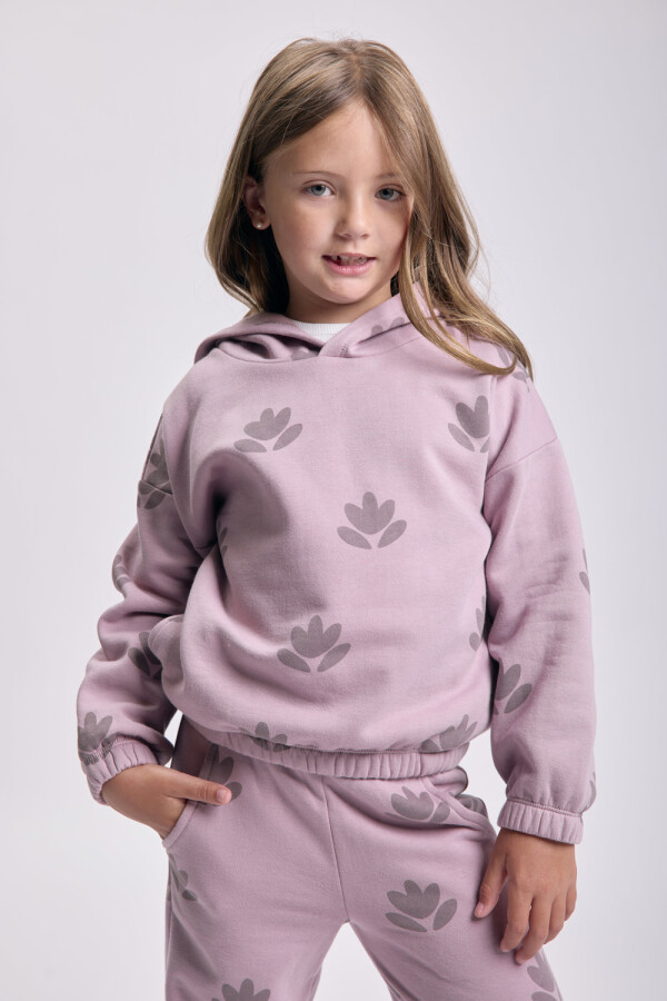 Canguro deportivo estampado Flores Violeta
