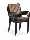 Silla apilable BASTRUP madera dura/negro Silla apilable BASTRUP madera dura/negro