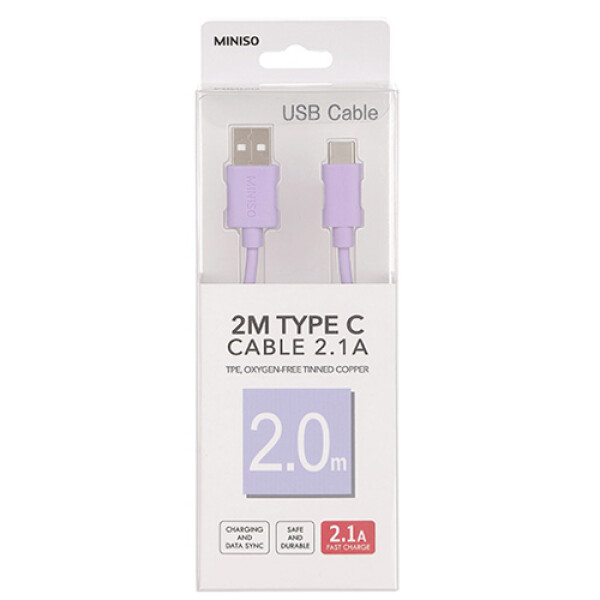 Cable USB C 2.1A Violeta
