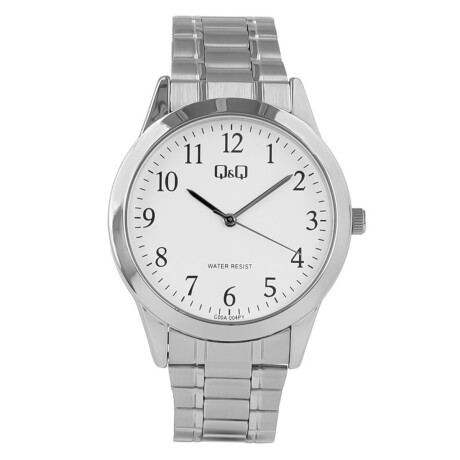 Reloj Q&Q Original Metal Plateado Para Hombre Análogo Blanco