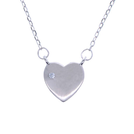 Cadena y dije de Plata 925 rodinada Corazón