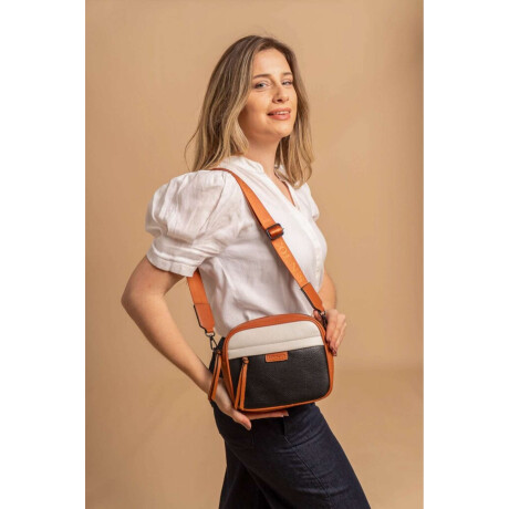 Bandolera Palma Negro Blanco Y Caramelo