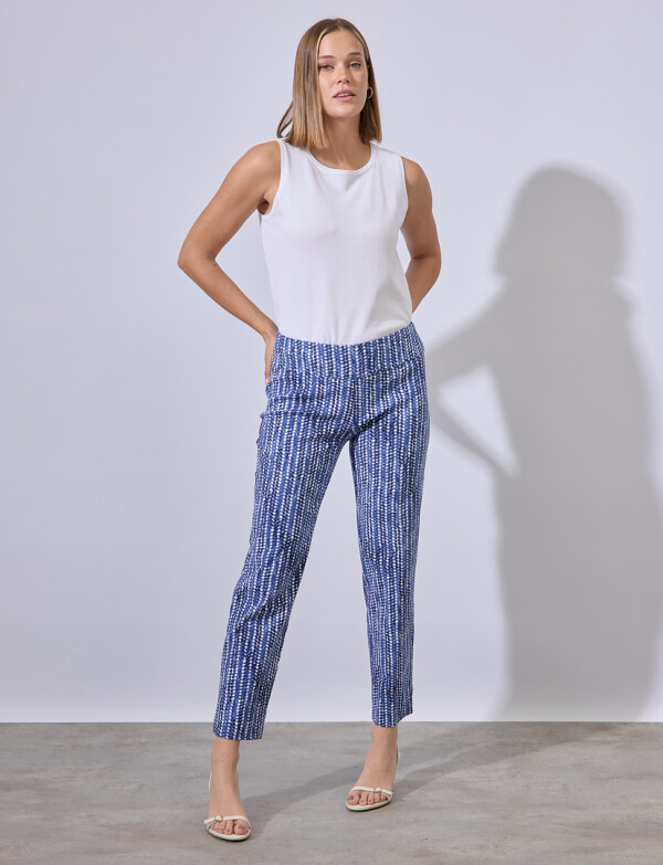 Pantalon Printed AZUL/BLANCO