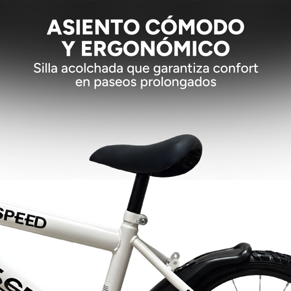 Bicicleta Infantil Shengdi R16 Canasto Parrilla Guardabarros Blanco 1
