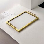 BANDEJA MDF/VIDRIO 34x24x6CM DORADO BANDEJA MDF/VIDRIO 34x24x6CM DORADO