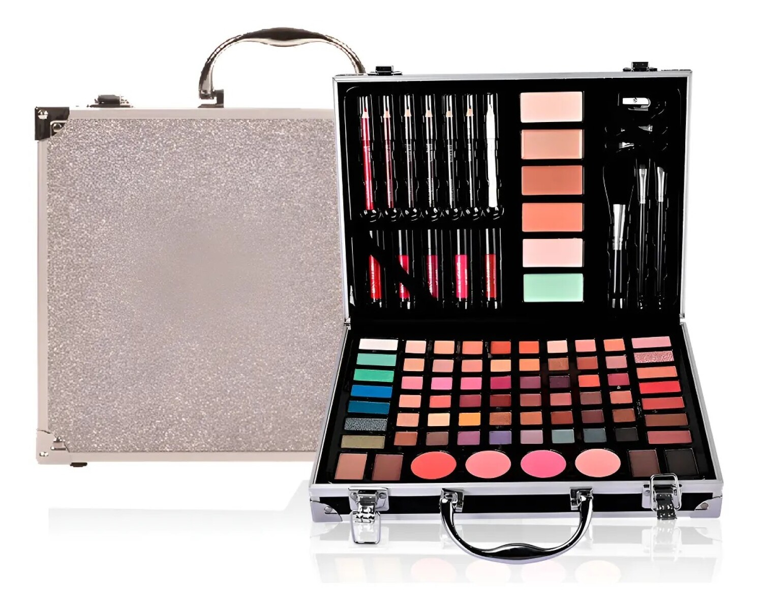 Petaca Maleta De Maquillaje Missyoung 94 Pzas - Plateado 