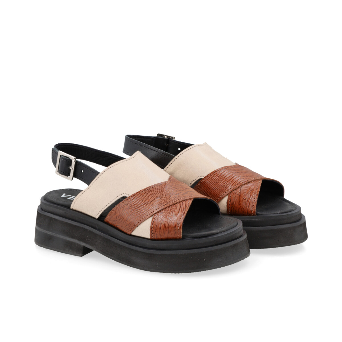 SANDALIAS CUERO ANNECY - MARRON 