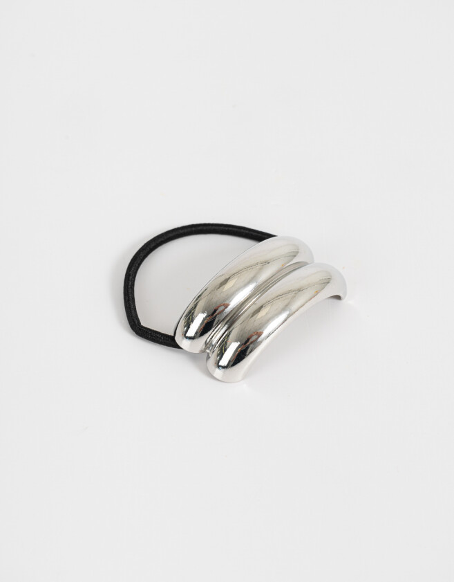Gomitas Elásticas Cuff Gomita Elástica Con Aplique - Plateado