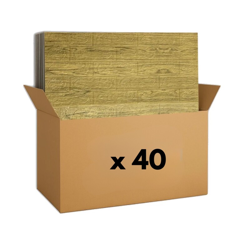 40 Placas Revestimiento Pared Autoadhesiva 70x77cm Promo X40 Madera Marrón