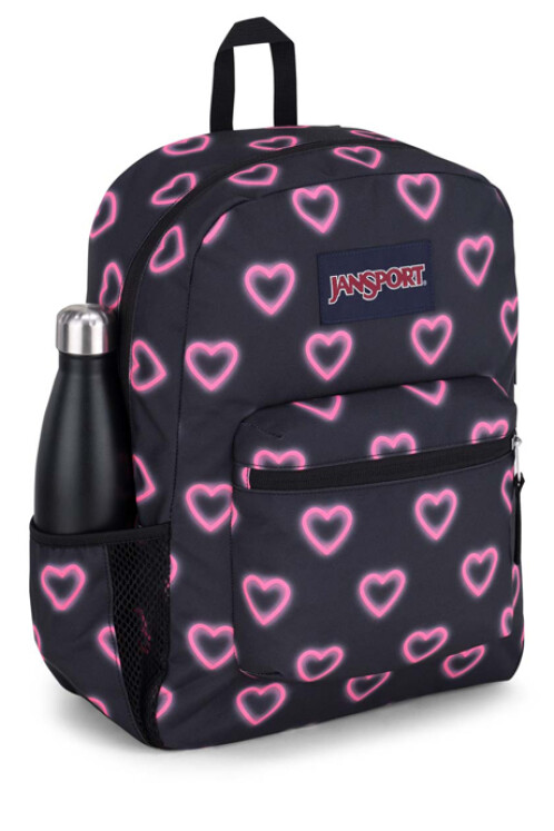 MOCHILA JANSPORT CROSS TOWN HAPPY HEARTS BLACK