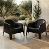 Set de 2 Silla Plastico Skarpo Jardin Liso Negro