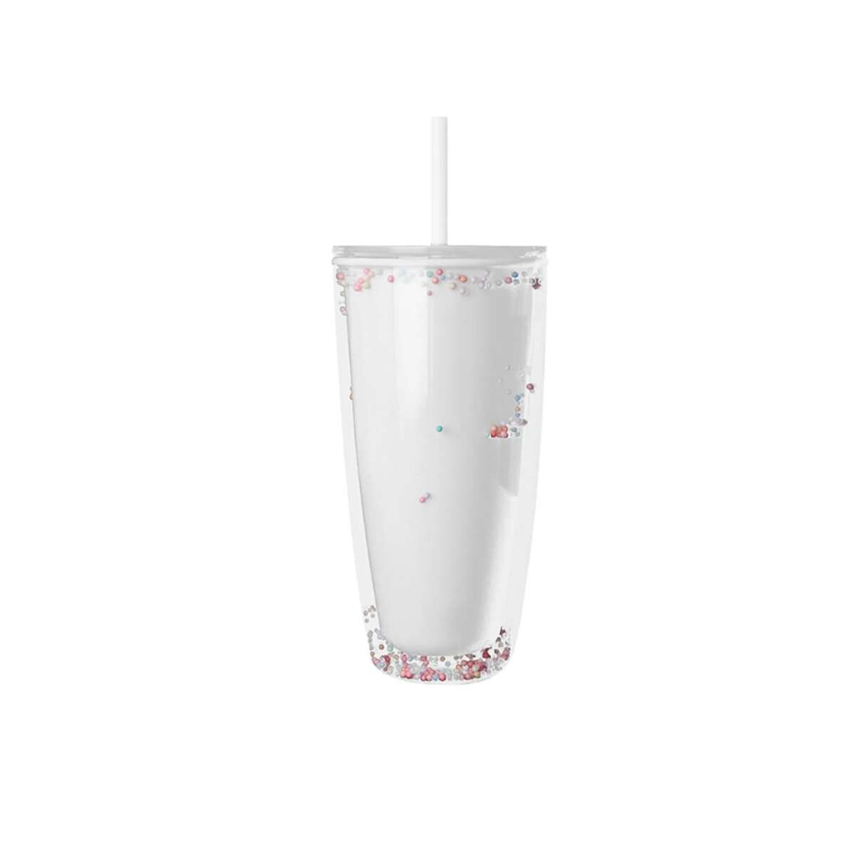 Vaso plástico con sorbete 710ml - Blanco 