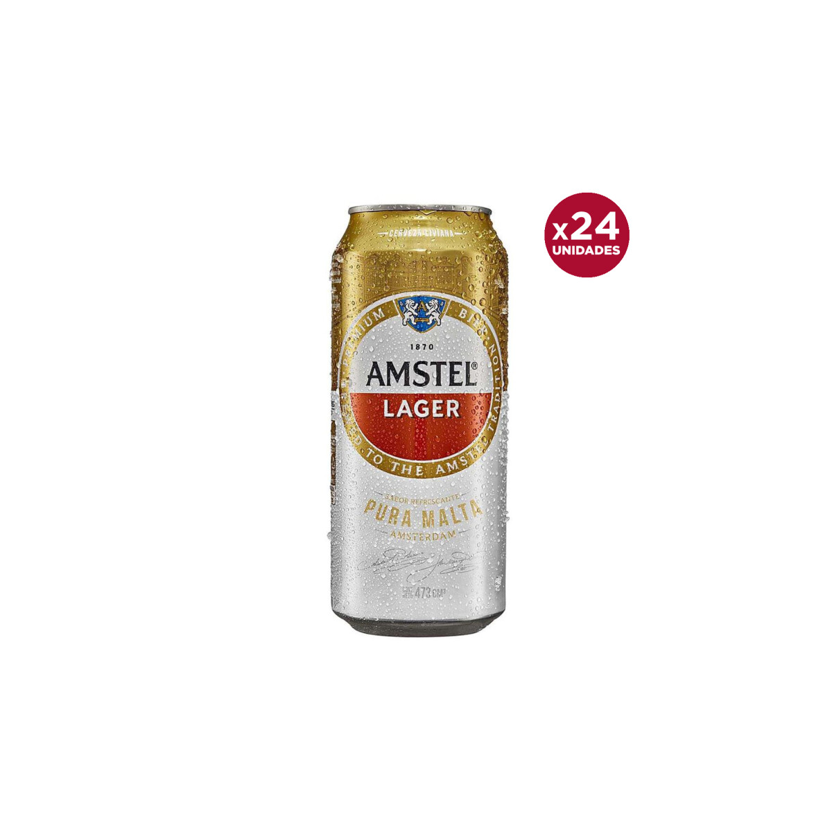 Cerveza Amstel Lager Lata 24 unidades - 473 ml 