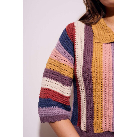 Camisa Crochet Rayada Multi