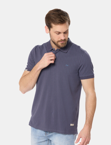 REMERA POLO ESTAMPADA Azul