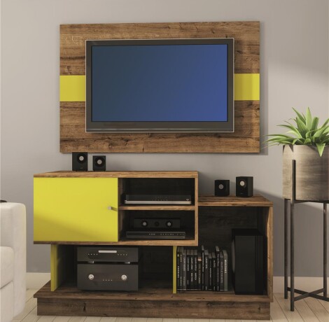Rack para TV - puerta amarilla Rack para TV - puerta amarilla