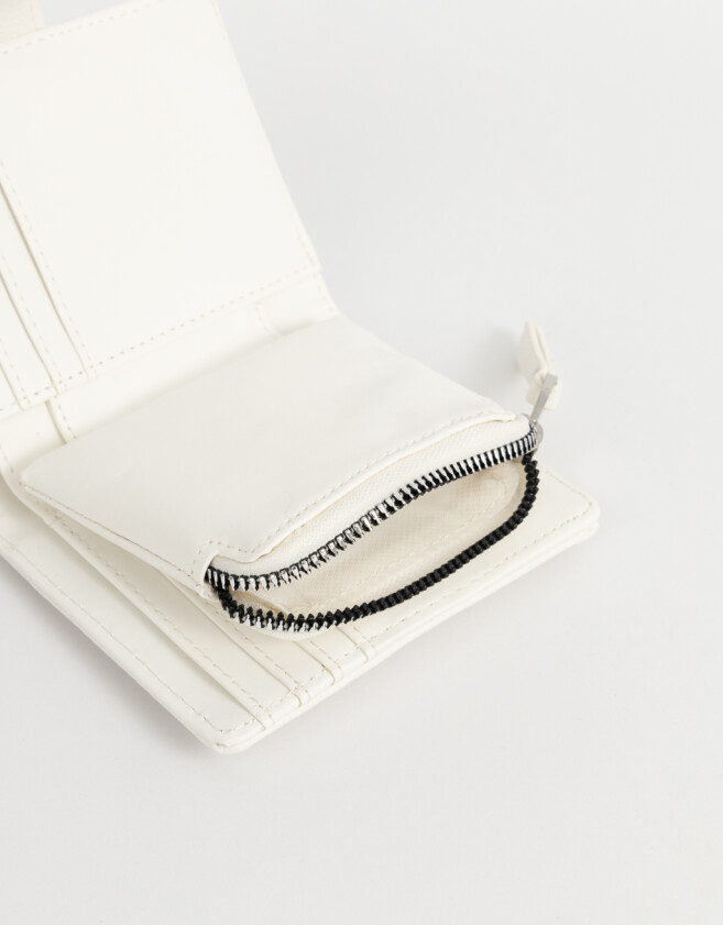 Billetera Boho Billetera Con Snap - Blanco Crudo