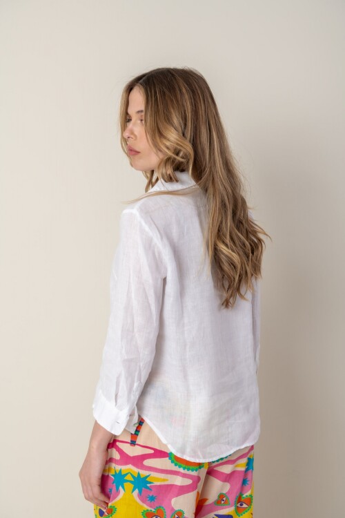 Camisa de dama lino Blanco