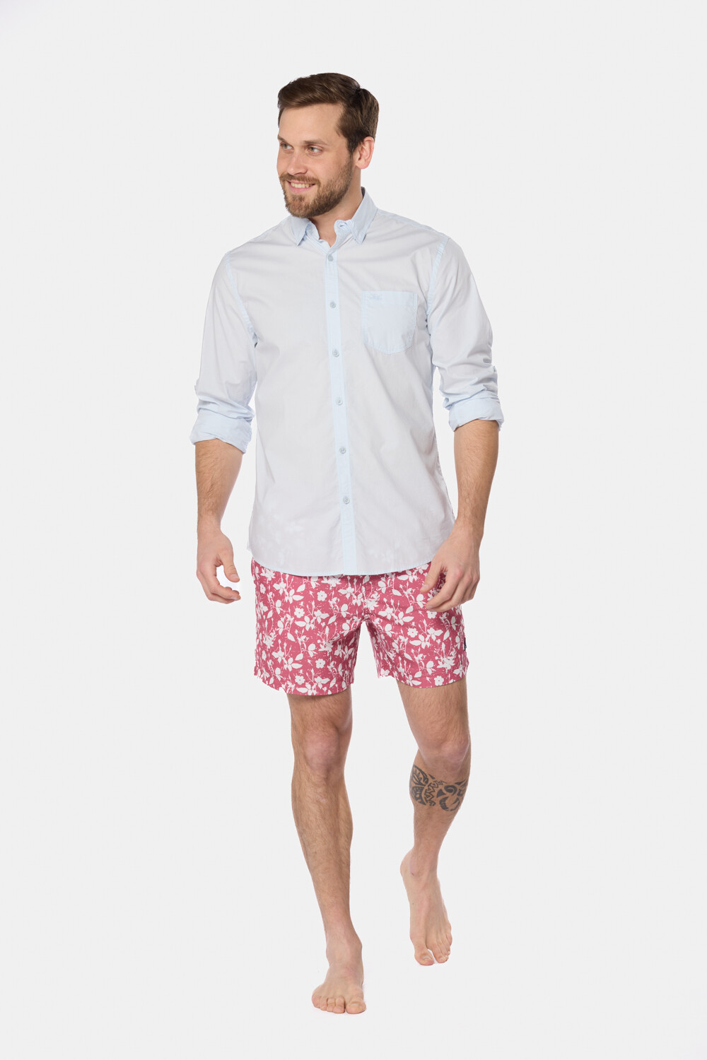 SHORT DE BAÑO ESTAMPADO Rosado