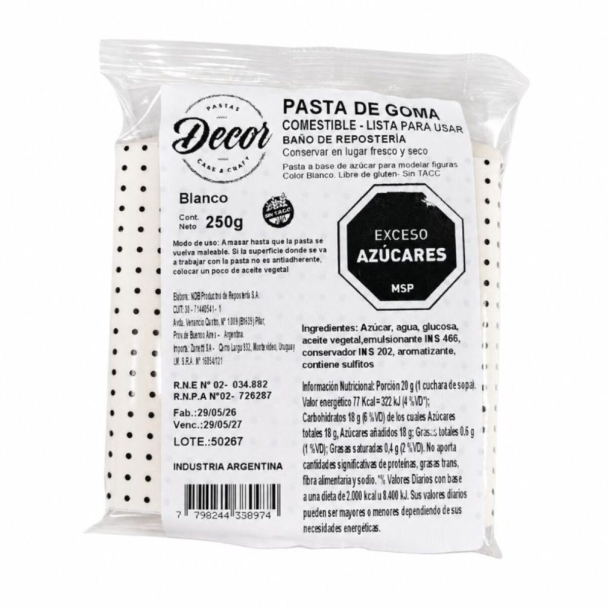 Pasta de Goma Blanco 250g 