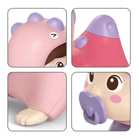 Muñeca Musical Bebé c/ Luz Juguete Estimulador Gateo Huanger Rosa