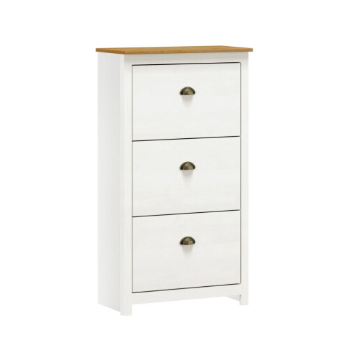 Zapatera 3 Cajones - Linea Colonial Blanco/Freijo