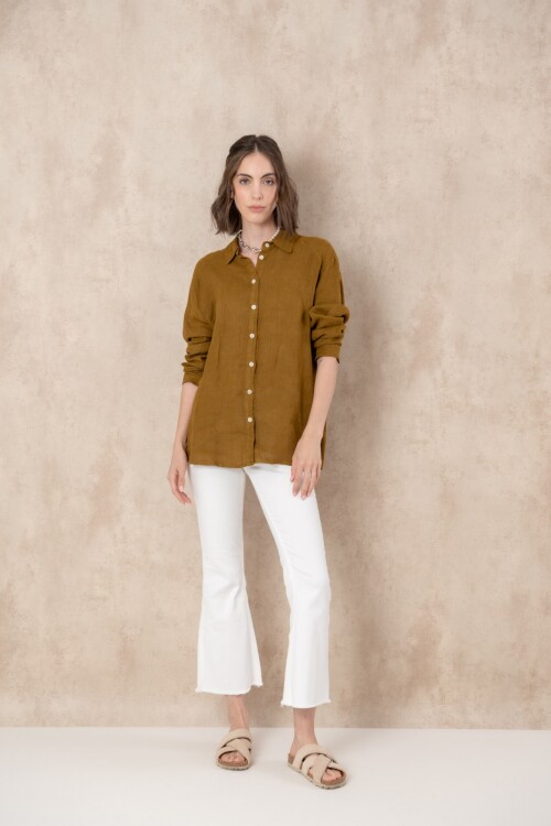 Camisa lino Miya Camel
