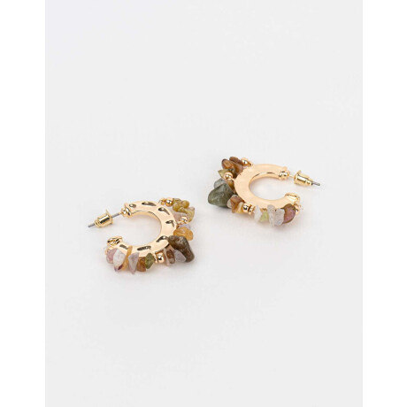 Argollas Con Piedra Dorado