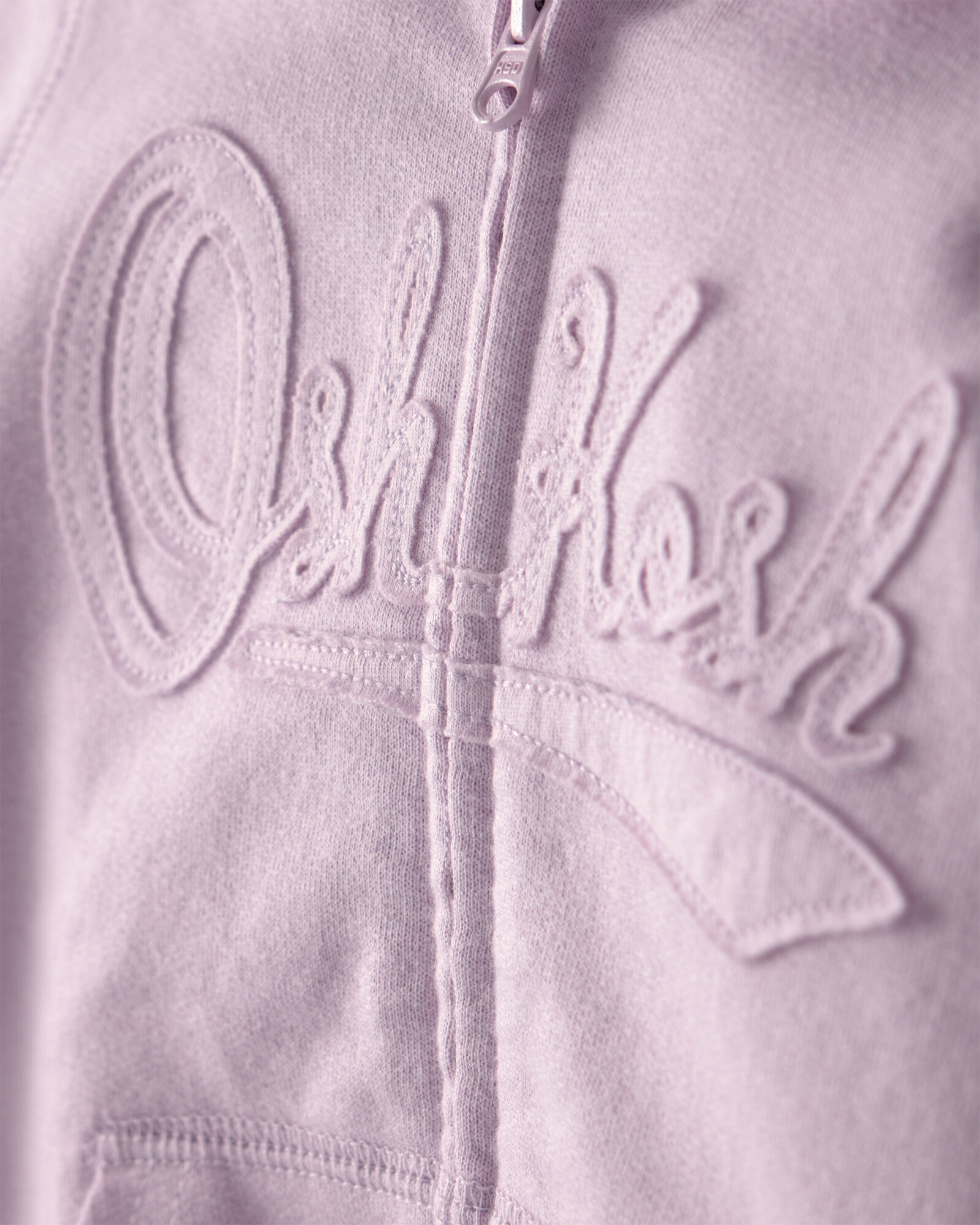 Campera de algodón, lila, con capucha y logo Sin color