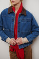 CHAQUETA JEAN CUELLO CHOCOLATE