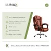 Silla Ejecutiva en cuero Lumax Modelo Miles Marrón