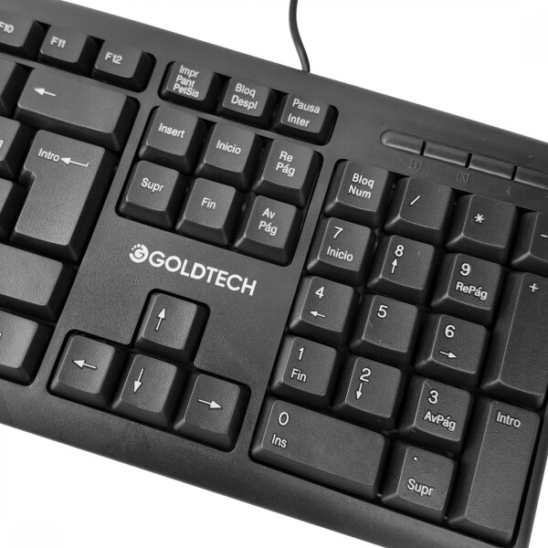 Teclado Goldtech Oficina Español Cableado Membrana USB Variante Color Negro