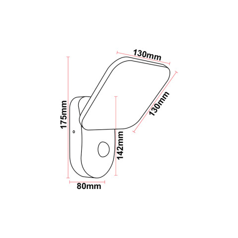 Lámpara de pared LED IP65 12W cálida+sensor movim. IX4558