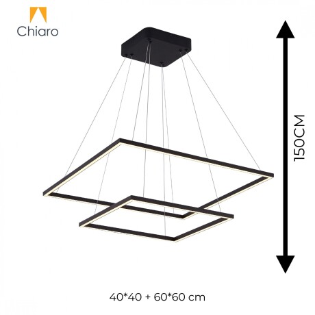 Colgante led dos Marcos 60 + 40cm 70W Dimerizable NEGRO Colgante led dos Marcos 60 + 40cm 70W Dimerizable NEGRO