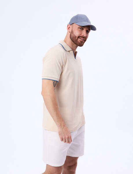 Remera m/c pique beige