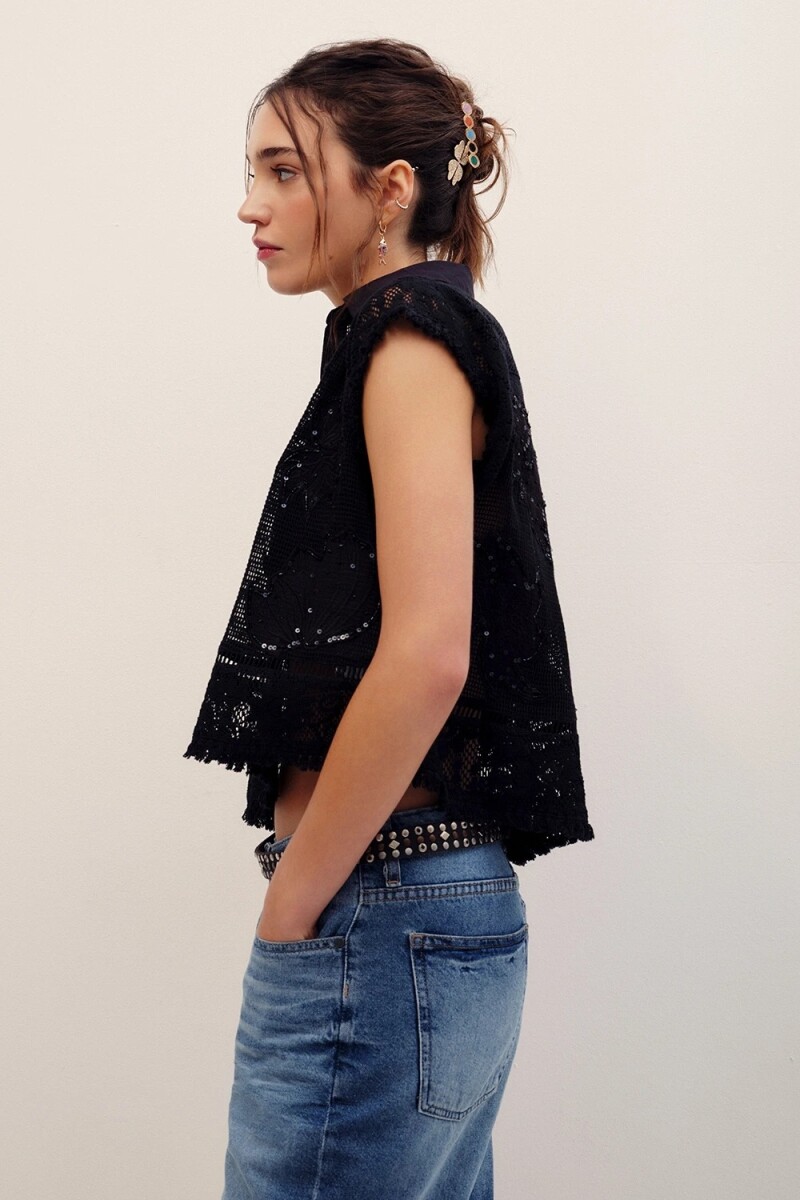 CAMISA MELI BRODERIE Negro