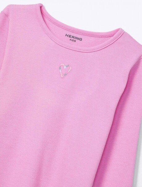 BLUSA INFANTIL CON BORDADO ROSADO